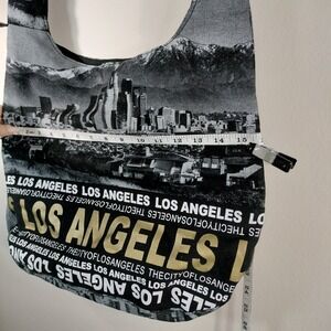 Robin Ruth Los Angeles Canvas Hobo Bag Skyline City Print Crossbody